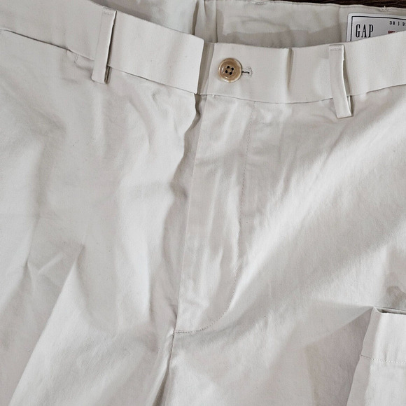 Gap Men's Relaxed Fit Chino Pants‎ 38 x 32 NWT Beige Flat Front Gap Flex Khaki - Picture 5 of 6